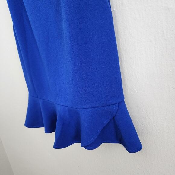 NEW Lulus Compelling Composure Elegant Blue Sleeveless Ruffle Bodycon Mini Dress - Picture 7 of 12